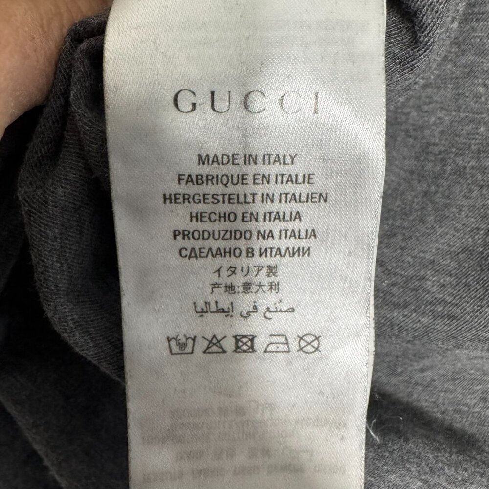 Gucci Dark Gray Logo Short Sleeve Crewneck Tee - Picture 6 of 9